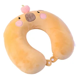 U-Shaped Travel Neck Pillow, Cute Capybara Soft Plush Pillow for Kids (1 Pc)