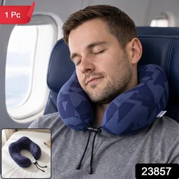 U-Shaped Travel Neck Pillow, Memory Foam Support Pillow with Adjustable Toggle (1 Pc)