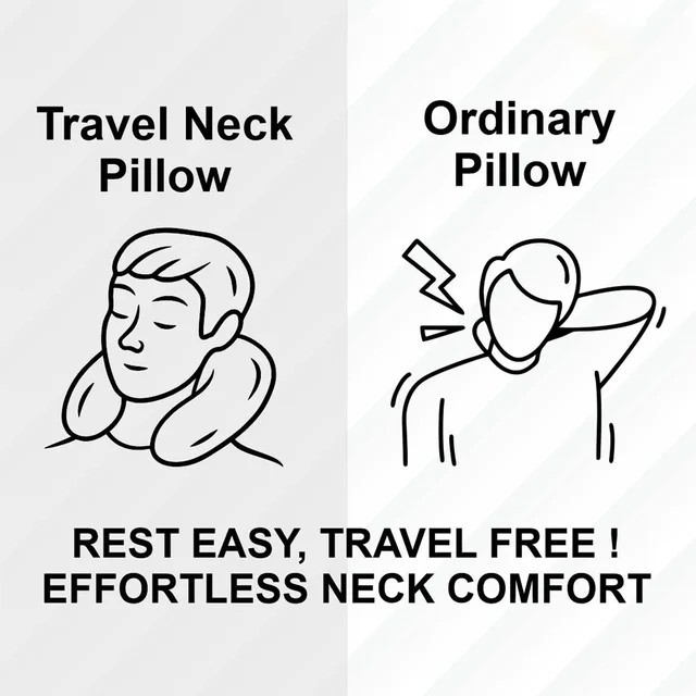 U-Shaped Travel Neck Pillow, Memory Foam Support Pillow with Adjustable Toggle (1 Pc)