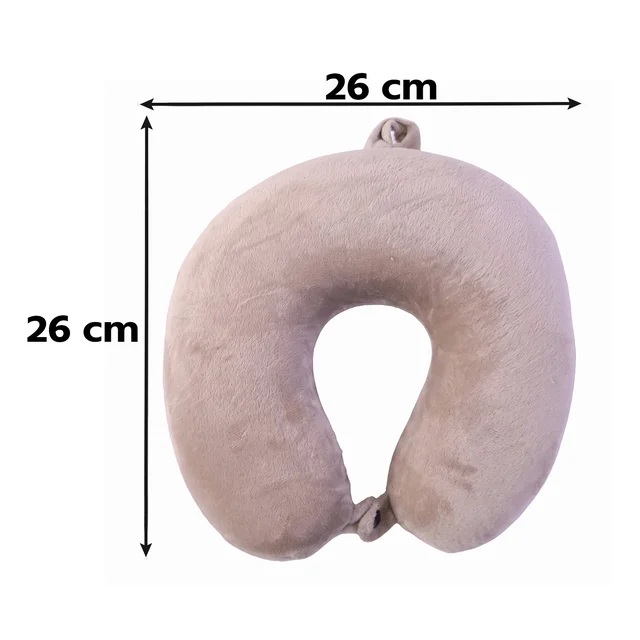 U-Shaped Travel Neck Pillow, Soft Velvet Support Pillow for Travel (1 Pc)