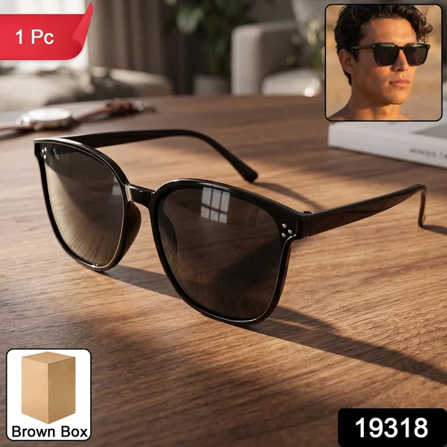 UV Protection Sunglasses – Classic Black Frame for Men & Women