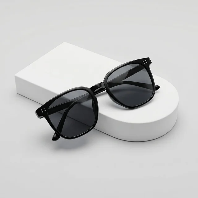 UV Protection Sunglasses – Classic Black Frame for Men & Women