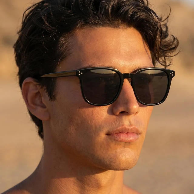 UV Protection Sunglasses – Classic Black Frame for Men & Women
