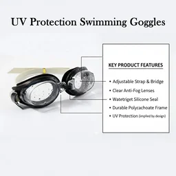 UV Protection Swimming Goggles – Clear Vision & Adjustable Strap