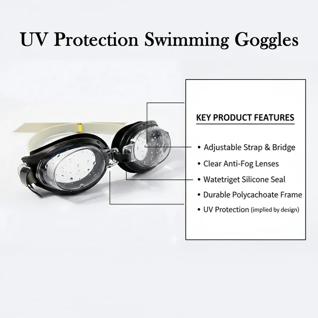 UV Protection Swimming Goggles – Clear Vision & Adjustable Strap