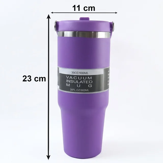 Vacuum Insulated Travel Mug – 890ML Stainless Steel Hot & Cold