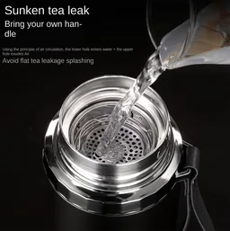Vacuum Insulated Water Bottle 1000ml, Steel Hot and Cold Flask with Cup Lid (1 Pc)
