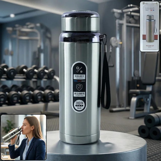 Vacuum Insulated Water Bottle – Keep Drinks Hot or Cold All Day