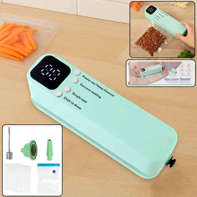 Vacuum Sealer Machine – Rechargeable & Digital Kitchen Food Preserver