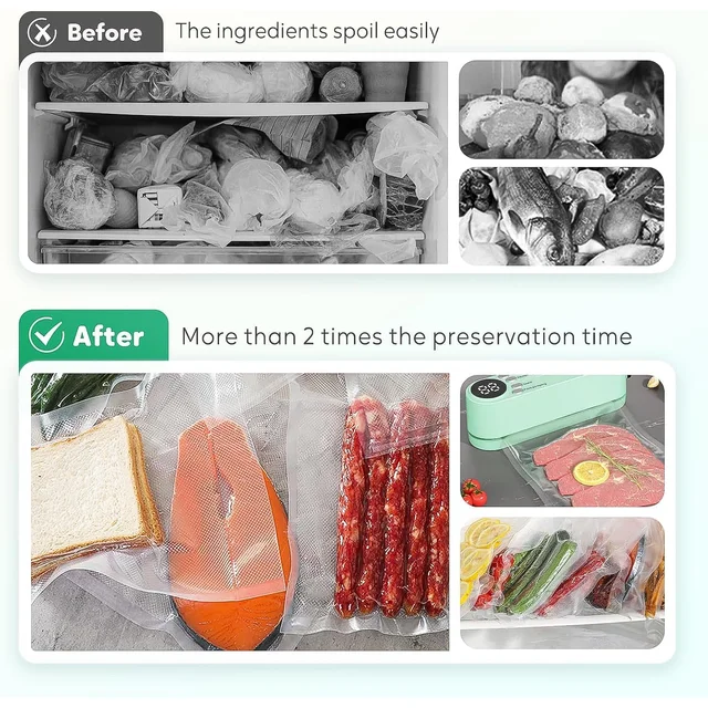 Vacuum Sealer Machine – Rechargeable & Digital Kitchen Food Preserver