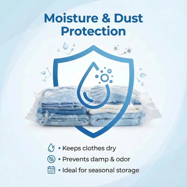 Vacuum Storage Bags with Suction Pump – Space-Saving 5 Pcs Set