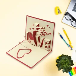 Valentine Gift Box – Heart Light, Chocolates & Golden Flower | Giftoiza