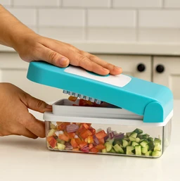 Vegetable Dicer 7-in-1 – Blue Plastic & Steel Blades | Ganesh