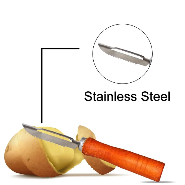 Vegetable Peeler – Stainless Steel & Wooden Handle | Quickslice