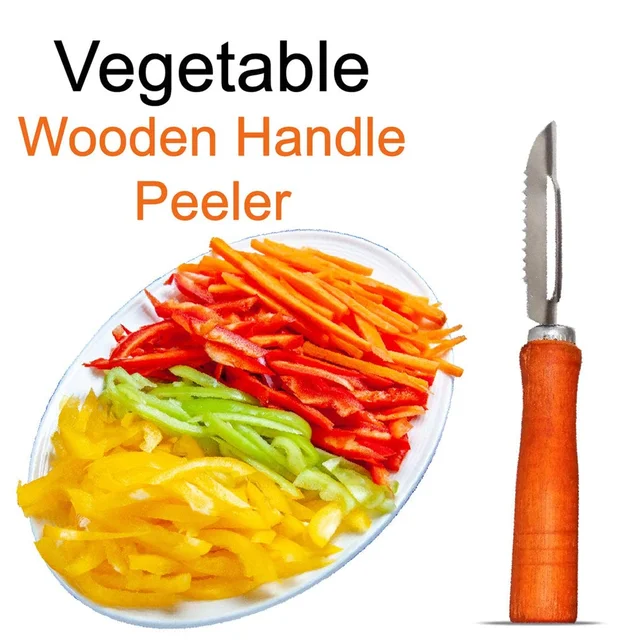 Vegetable Peeler – Stainless Steel & Wooden Handle | Quickslice