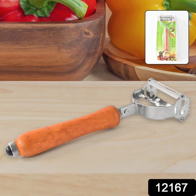 Vegetable Peeler with Wooden Handle – Sharp Steel Blade