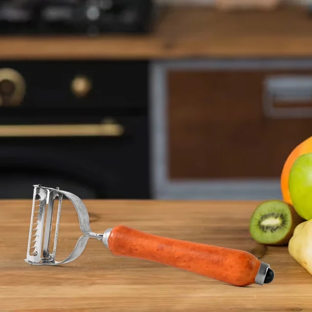 Vegetable Peeler with Wooden Handle – Sharp Steel Blade