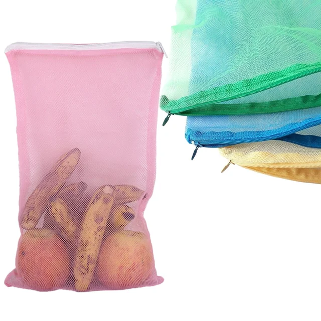 Vegetable Storage Bags – Reusable Zip Net for Fridge | FERVENT