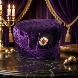Velvet Boys Cap – Elegant Festive Headwear with Stone Brooch