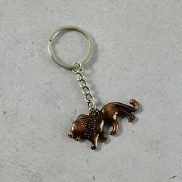 Walking Lion Metal Keychain – Antique Finish Durable Key Holder