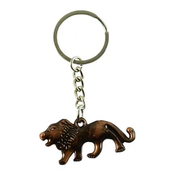 Walking Lion Metal Keychain – Antique Finish Durable Key Holder