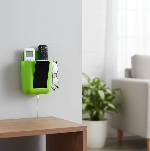 Wall Holder – 2-Section Mobile, Remote & Brush Organizer | GlimmerHome