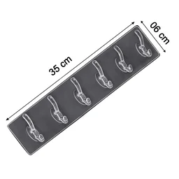 Wall Hook Rail – Heavy Duty 6-Pin Transparent Golden | GlimmerHome