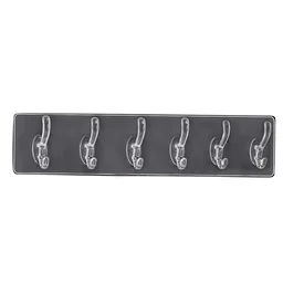 Wall Hook Rail – Heavy Duty 6-Pin Transparent Golden | GlimmerHome