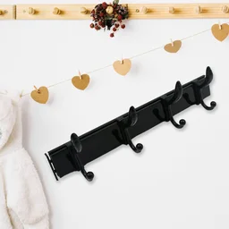 Wall Mount Coat Hanger – 4 Hooks, Damage-Free Eco Adhesive | GlimmerHome