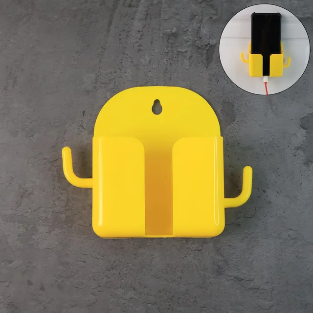 Wall Mount Mobile Phone Holder with Hook – Space Saving Stand