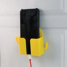 Wall Mount Mobile Phone Holder with Hook – Space Saving Stand