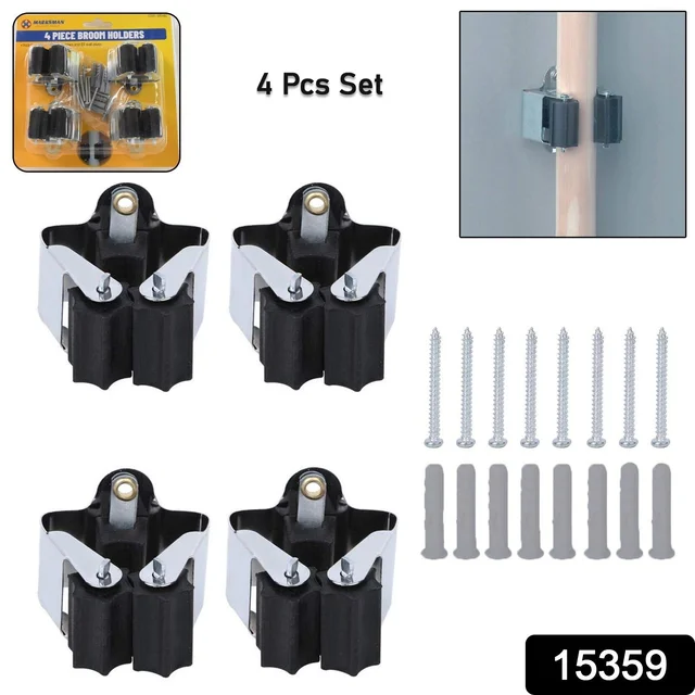 Wall Mount Mop Holder – No-Slide Grip for Home & Garage | GlimmerHome
