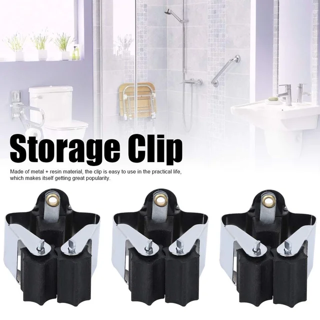 Wall Mount Mop Holder – No-Slide Grip for Home & Garage | GlimmerHome