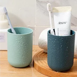 Wall Mount Toothbrush Holder – 2 Cups, Self-Adhesive | BrushedUp