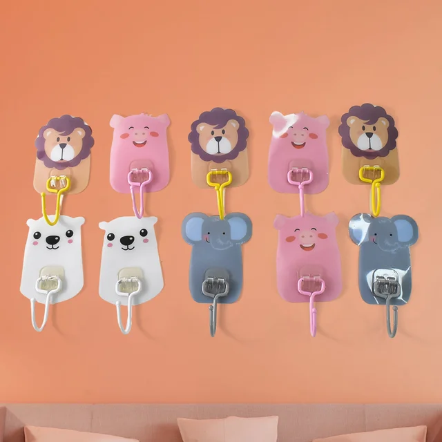 Wall Mounted Cartoon Hooks – Self-Adhesive, Kid-Friendly Design