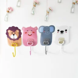 Wall Mounted Cartoon Hooks – Self-Adhesive, Kid-Friendly Design