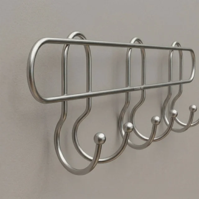 Wall Mounted Metal Hook Rack – Sleek & Heavy Duty Organizer