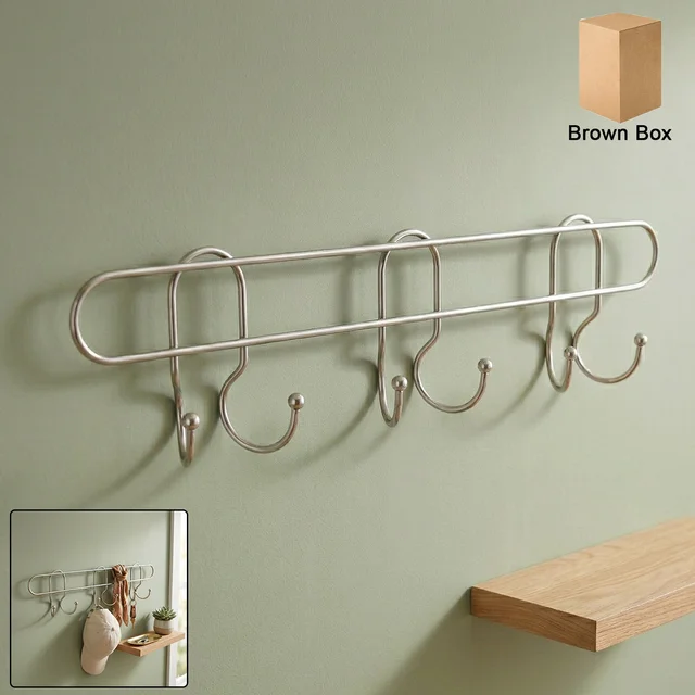 Wall Mounted Metal Hook Rack – Sleek & Heavy Duty Organizer