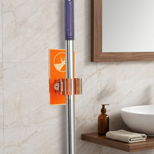 Wall Mounted Mop Holder – Space-Saving Cleaning Tool Organizer