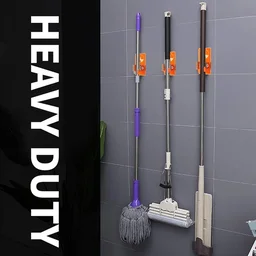 Wall Mounted Mop Holder – Space-Saving Cleaning Tool Organizer