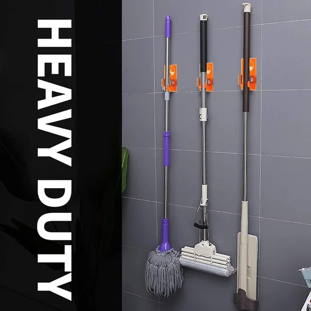 Wall Mounted Mop Holder – Space-Saving Cleaning Tool Organizer