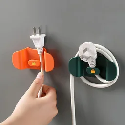 Wall Mounted Plug Holder Hook – Durable Adhesive Cord Organizer