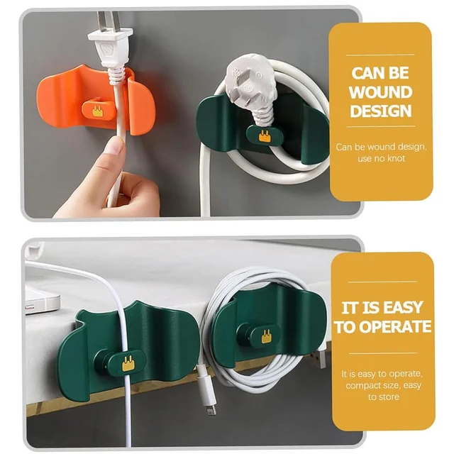 Wall Mounted Plug Holder Hook – Durable Adhesive Cord Organizer
