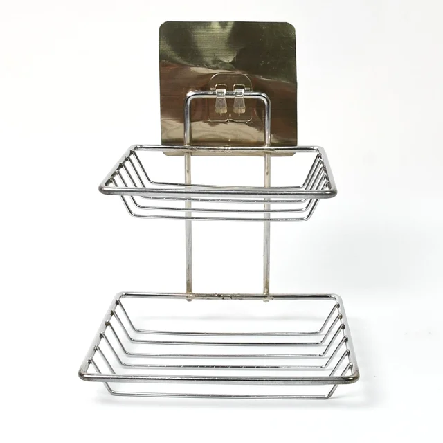 Wall Mounted Soap Dish – Stainless Steel with Hooks | Velvet Organizers