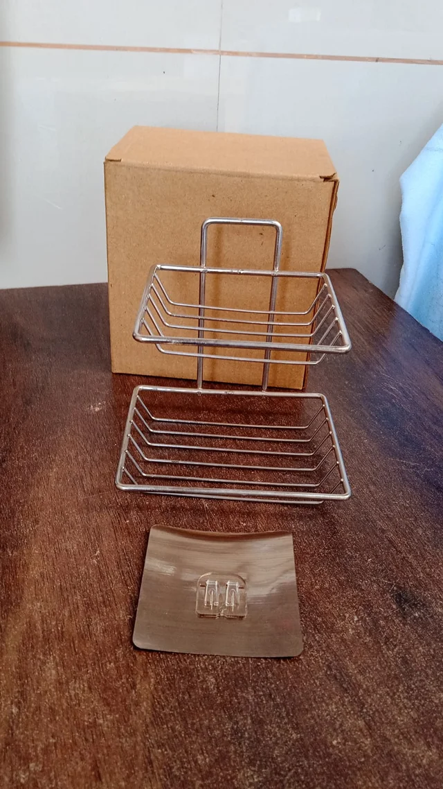 Wall Mounted Soap Dish – Stainless Steel with Hooks | Velvet Organizers