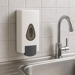 Wall Mounted Soap Dispenser – Refillable Push Button for Bathroom
