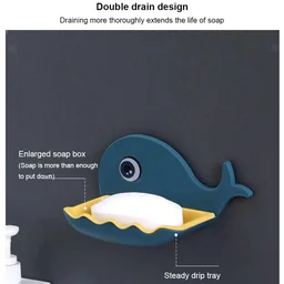 Wall Mounted Soap Holder – Fish Shape Double Layer Adhesive | VelvetBubbles