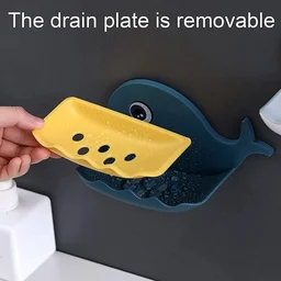 Wall Mounted Soap Holder – Fish Shape Double Layer Adhesive | VelvetBubbles