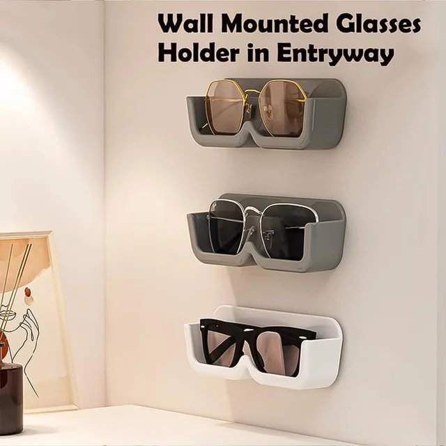 Wall Mounted Sunglasses Holder – 4 Pc Adhesive Set | GlimmerHome