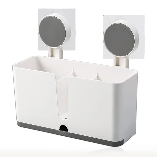 Wall Mounted Toothbrush Holder – 3 Compartments with Adhesive Install